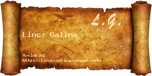 Lincz Galina névjegykártya